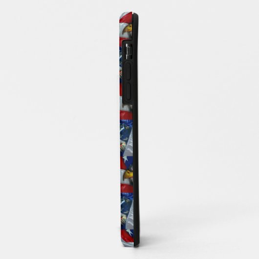 Patriottische Amerikaanse vlag Bald Eagle Wolf Case-Mate iPhone Case (Achterkant/links)