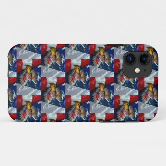 Patriottische Amerikaanse vlag Bald Eagle Wolf Case-Mate iPhone Case (Achterkant (horizontaal))