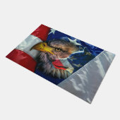 Patriottische Amerikaanse vlag Bald Eagle Wolf Deurmat (Schuin)