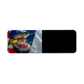 Patriottische Amerikaanse vlag Bald Eagle Wolf Etiket (Voorkant)