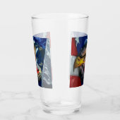 Patriottische Amerikaanse vlag Bald Eagle Wolf Glas (Rechts)