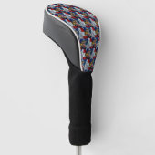 Patriottische Amerikaanse vlag Bald Eagle Wolf Golfheadcover (Schuin)