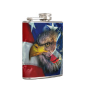 Patriottische Amerikaanse vlag Bald Eagle Wolf Heupfles (Rechts)