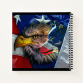 Patriottische Amerikaanse vlag Bald Eagle Wolf Notitieboek (Achterkant)