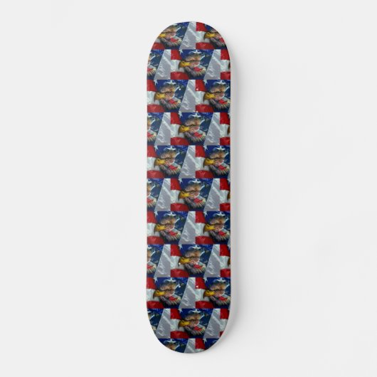 Patriottische Amerikaanse vlag Bald Eagle Wolf Persoonlijk Skateboard (Voorkant)