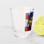 Patriottische Amerikaanse vlag Bald Eagle Wolf Shot Glas (Links)