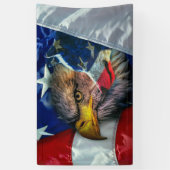 Patriottische Amerikaanse vlag Bald Eagle Wolf Spandoek (Verticaal)