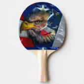 Patriottische Amerikaanse vlag Bald Eagle Wolf Tafeltennisbatje (Voorkant)