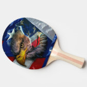 Patriottische Amerikaanse vlag Bald Eagle Wolf Tafeltennisbatje (Zijkant)