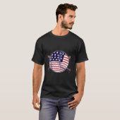 Patriottische Amerikaanse vlag Baseball Softball G T-shirt (Voorkant volledig)