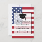 Patriottische Amerikaanse Vlag Basistraining Afstu Bedankkaart (Voorkant)