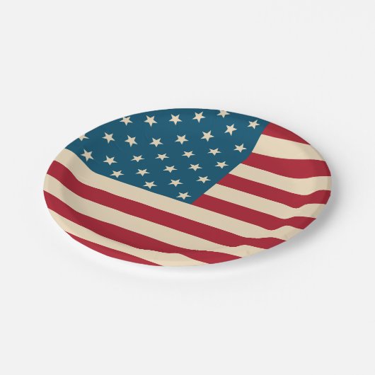 Patriottische Amerikaanse vlag BBQ 4 juli Papier B Papieren Bordje (Gekanteld)