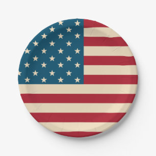 Patriottische Amerikaanse Vlag BBQ 4 juli Papieren Bordje