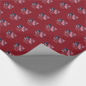 Patriottische Amerikaanse vlag Bedankt in het rood Cadeaupapier (Hoek)