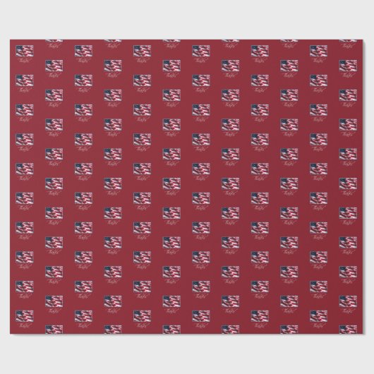 Patriottische Amerikaanse vlag Bedankt in het rood Cadeaupapier (Vlak)