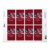 Patriottische Amerikaanse vlag Bedankt in het rood Etiket (Full Sheet)
