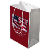 Patriottische Amerikaanse vlag Bedankt in het rood Medium Cadeauzakje (Voorkant Gekanteld)