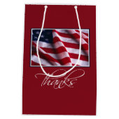 Patriottische Amerikaanse vlag Bedankt in het rood Medium Cadeauzakje (Achterkant)