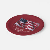 Patriottische Amerikaanse vlag Bedankt in het rood Papieren Bordje (Gekanteld)