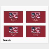Patriottische Amerikaanse vlag Bedankt in het rood Rechthoekige Sticker (Vel)