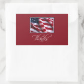 Patriottische Amerikaanse vlag Bedankt in het rood Rechthoekige Sticker (Tas)