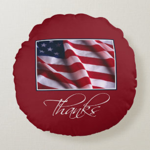 Patriottische Amerikaanse vlag Bedankt in het rood Rond Kussen