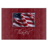 Patriottische Amerikaanse vlag Bedankt in het rood Snijplank (Voorkant)