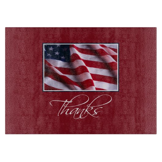 Patriottische Amerikaanse vlag Bedankt in het rood Snijplank (Voorkant)