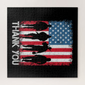 Patriottische Amerikaanse Vlag Bedankt Legpuzzel (Horizontaal)