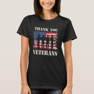 Patriottische Amerikaanse Vlag Bedankt Veteranen V T-shirt