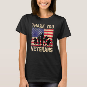 Patriottische Amerikaanse Vlag Bedankt Veteranen V T-shirt