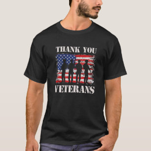Patriottische Amerikaanse Vlag Bedankt Veteranen V T-shirt