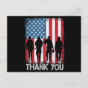 Patriottische Amerikaanse Vlag Bedankt Voor Briefkaart