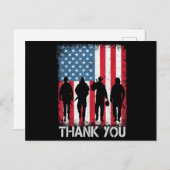 Patriottische Amerikaanse Vlag Bedankt Voor Briefkaart (Voorkant / Achterkant)