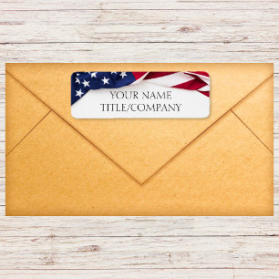 Patriottische Amerikaanse vlag bedrijfsnaam Etiket
