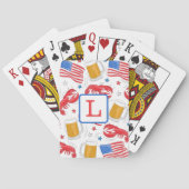 Patriottische Amerikaanse vlag Beer Lobster Stars  Pokerkaarten (Achterkant)