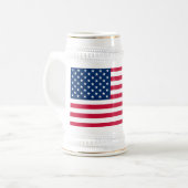 Patriottische Amerikaanse Vlag Beer Stein Bierpul (Voorkant links)
