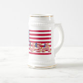 Patriottische Amerikaanse Vlag Beer Stein Verenigd Bierpul (Voorkant rechts)