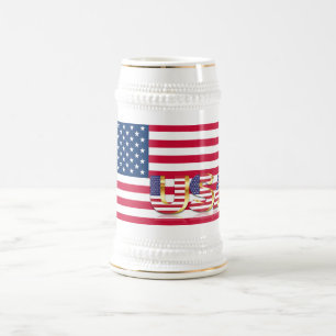 Patriottische Amerikaanse Vlag Beer Stein Verenigd Bierpul