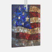 Patriottische Amerikaanse vlag bevlekt Glas Ornament (Voorkant Rechts)