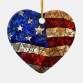 Patriottische Amerikaanse vlag bevlekt Keramisch Ornament (Voorkant)