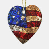 Patriottische Amerikaanse vlag bevlekt Keramisch Ornament (Links)