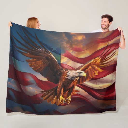 Patriottische Amerikaanse vlag bewaakt door een ge Fleece Deken (In situ)