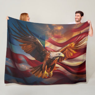 Patriottische Amerikaanse vlag bewaakt door een ge Fleece Deken