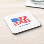 Patriottische Amerikaanse vlag Bier Onderzetter (Linkerzijde)