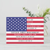 Patriottische Amerikaanse vlag bij de militaire af Kaart (Staand voorkant)