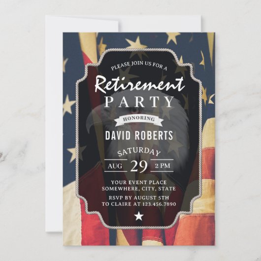 Patriottische Amerikaanse vlag bij de militaire af Kaart (Voorkant)