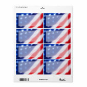 Patriottische Amerikaanse vlag Blank Etiket (Full Sheet)