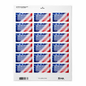 Patriottische Amerikaanse vlag Blank Etiket (Full Sheet)