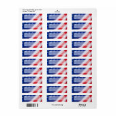 Patriottische Amerikaanse vlag Blank Etiket (Full Sheet)